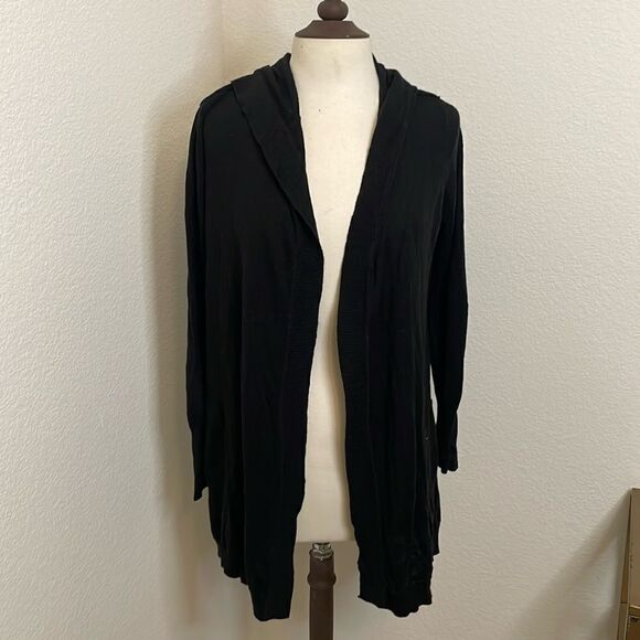 Calvin Klein Open Front hooded Cardigan | black | size M - Picture 2 of 10